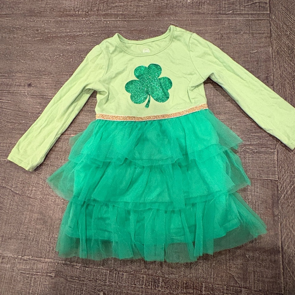 Wonder Nation Green Shamrock Tulle Dress